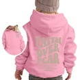 thumbnail image 3 of SonxaHe Girl's Hoodies Sweatshirts Letter Prints Thick Warm Winter Comfy Loose Hoodie Pink,Sized 1-2, 3 of 3