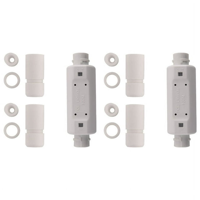 3X 1 In 1 Out POE Repeater Network Extender Outdoor 250M Extension One In Two Output 48V Poe Switch IEEE 802.3Af,3 x POE Extender 6 x waterproof cap,White