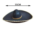 thumbnail image 3 of LRen Tea Party Hats Mexican Straw Hat for Men and Women Ethnic Summer Craft Large Brim Sun Summer Beach Sun Hat Gold, 3 of 3