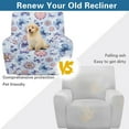 thumbnail image 5 of Renewold Butterfly Boho Floral Blue Recliner Couch Cover Polyester Spandex Mandala Flower Reclining Chair Protector 4 Pieces Stretch Recliner Chair Cover Dog Couch Slipcover for Living Room, 5 of 8