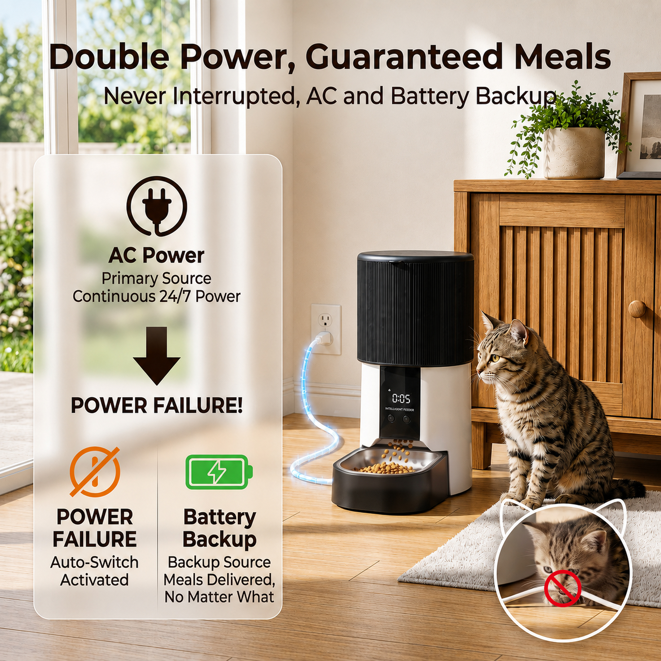 Tolobeve Automatic Cat Feeder with Portion Control photo 3