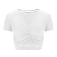 thumbnail image 5 of Blczomt Going Out Womens Plus Size Tops Crop Short Sleeve Basic Tees White Summer Gym Workout Casual Womens Shirts, 5 of 7