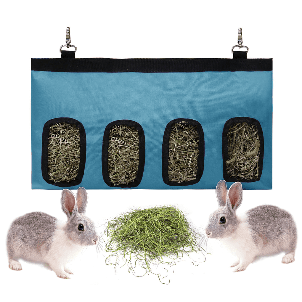 CUTU Hey Feeder Bag for Rabbit and Small Pets,1800D Oxford Cloth with Plastic Chew-Proof Windows