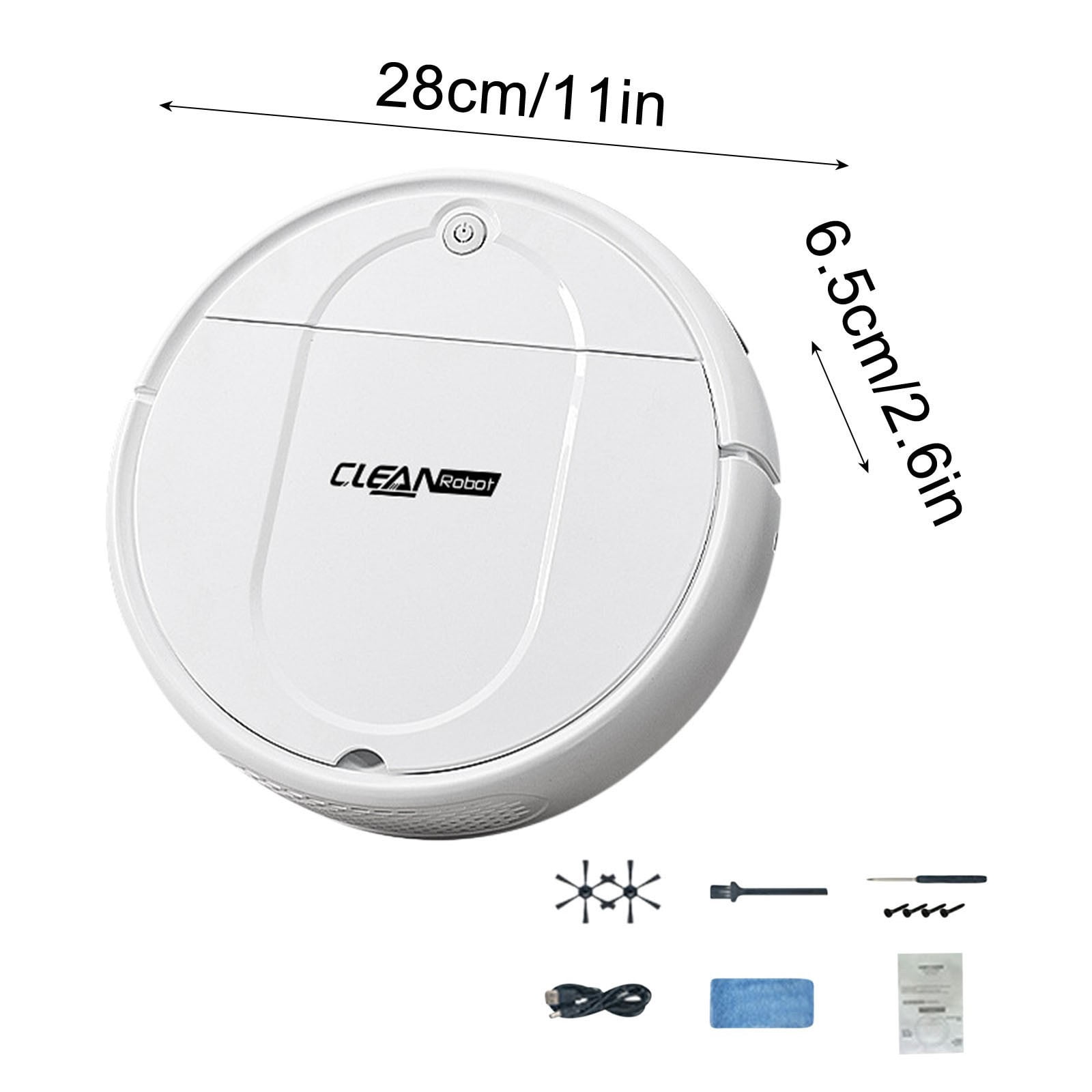 Mini Fully Automatic Robot Vacuum Cleaner USB Charging, 2-in-1 Dry Wet Mopping Robotic Vacuum, Low Noise Slim Smart Cleaning Robot for Home Bedroom Living Room Hard Floor