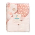 thumbnail image 2 of Spasilk Baby Hooded Towel Bath Set, Muslin Printed Hood, Pack of 2, Pink Shells, 2 of 8