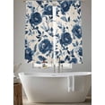 thumbnail image 5 of Navy Blue Peony Sheer Curtains 72 Inch Length 2 Panels Set, Retro Floral Botanical Blossom Voile Window Treatment Rod Pocket Curtains Sheers Drapes for Bedroom/Living Room/Kitchen 52"x72"x2, 5 of 7