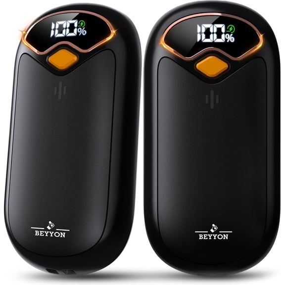 Hand Warmers Rechargeable - Electric Hand Warmer Rechargeable 2 Pack, LED Digital Display, 4 Heat Levels Reusable, USB, Magnetic Portable Handwarmers for Golf/Camping/Hunting, Gift for Women, Men