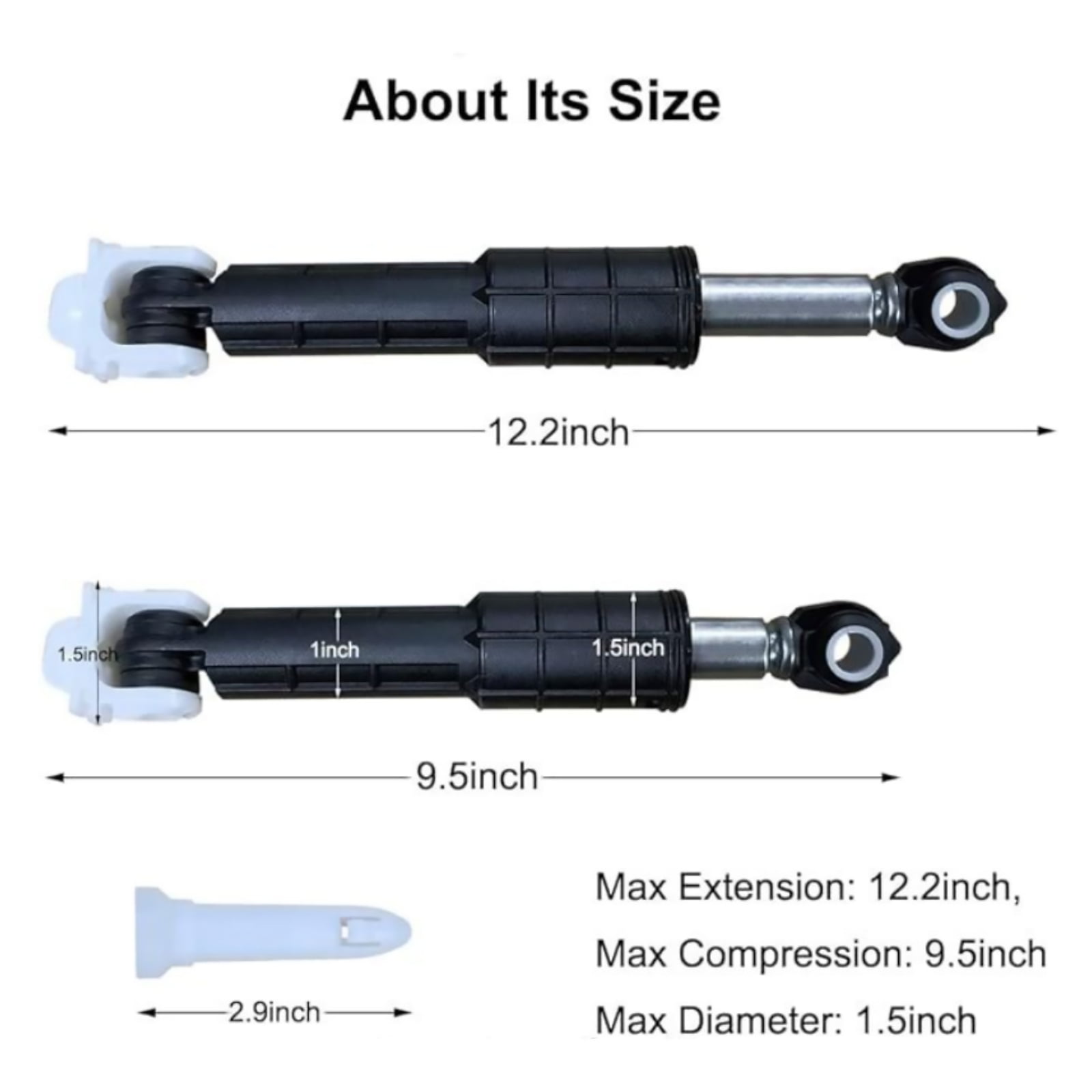 4pcs Washer Shock Absorbers for GE, Easy Replacement with Mounting Pins, High-Elasticity Parts for Quieter Laundry