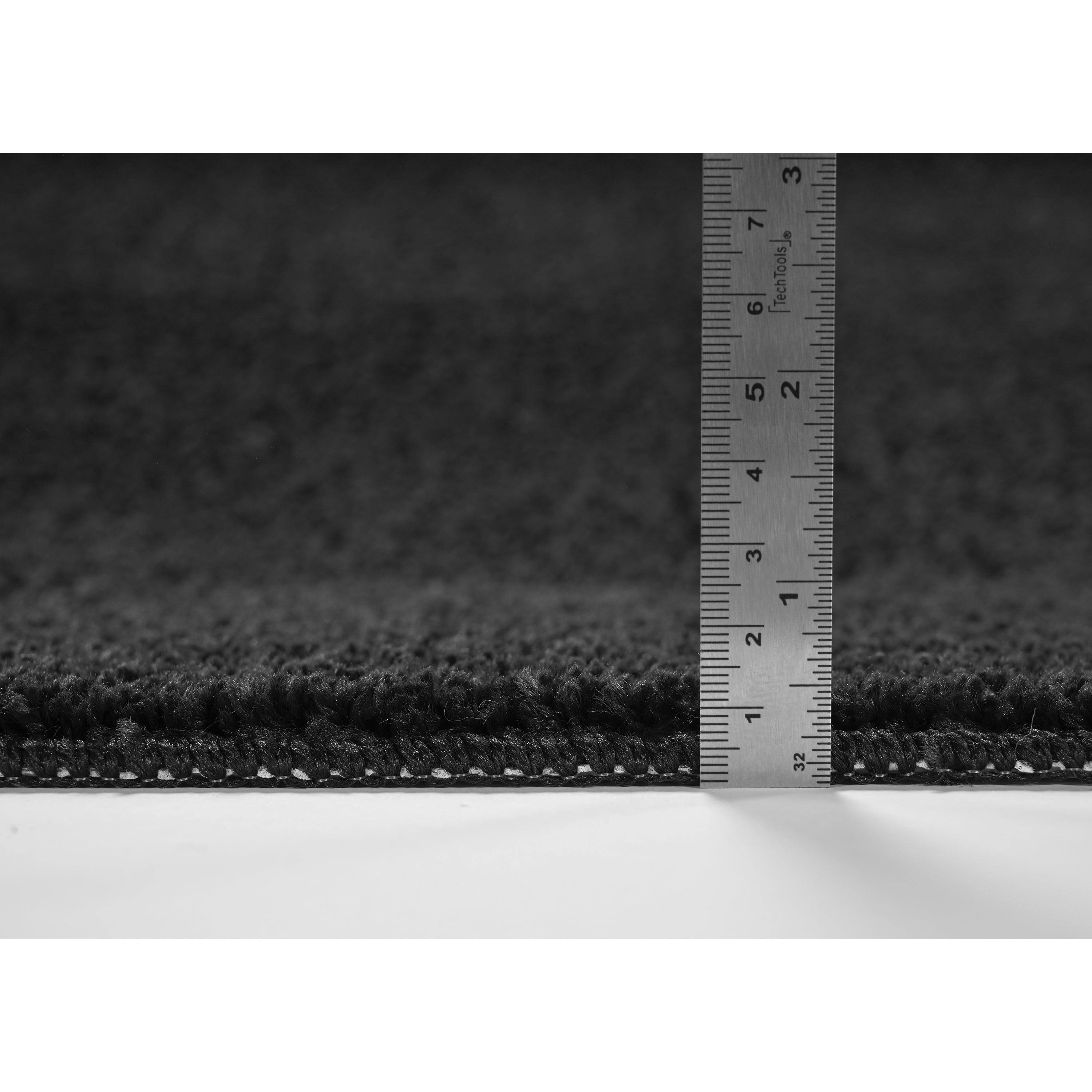 Garland Rug Gramercy Washable Bath Rug Set, 4-Piece (2 Bath Rugs, Contour Rug, Runner Rug) Black