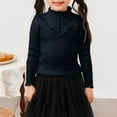 thumbnail image 2 of LYHaoo Loose Sweaters Girls Sweaters Soft Warm Knit Pullover Long Sleeve Crewneck Top For Toddler Kids Comfortable Stretchy Pure Yarn Casual Outfit 4-5 Years(Black), 2 of 3