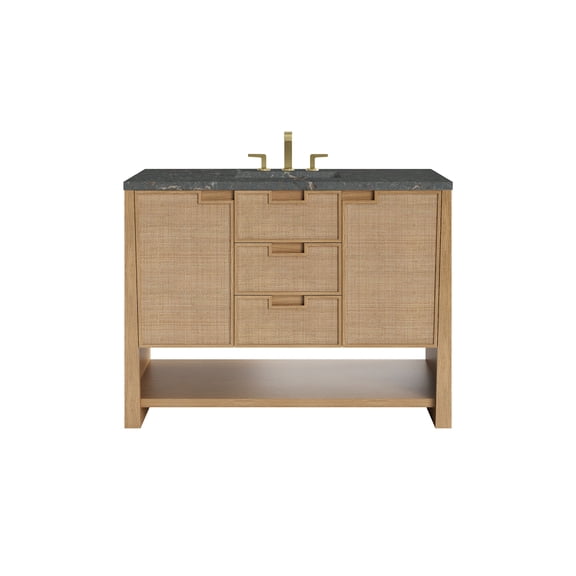 James Martin Vanities D225-V48-SSO-3PBL Solene 48" Free Standing Single Basin Poplar Wood