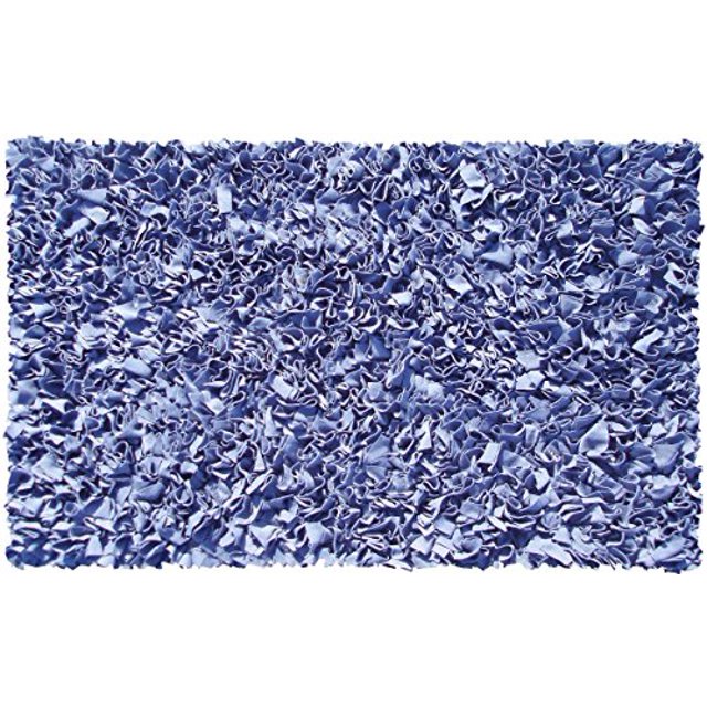 The Rug Market Shaggy Raggy D/Blue Area Rug Size 4.7 by 7.7 ft.
