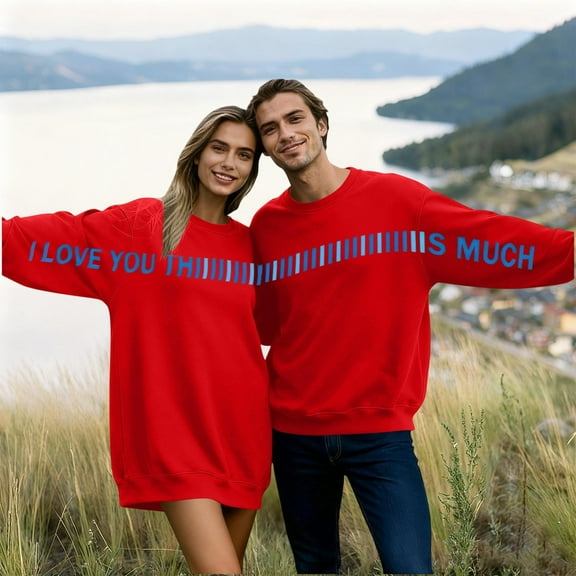 Vetsdori Womens Crew Neck Sweatshirts Casual Pullover Tops Gifts for Girlfriend Long Sleeve,Graphic Love Heart Cute Valentine's Days Shirts for Women Holiday