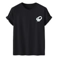thumbnail image 1 of Hombres Casual Cuello Redondo Auricular Estampado Pullover Shorts Mangas Camiseta Blusa Pompotops  oipoqjl32317, 1 of 4