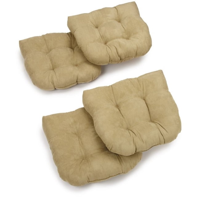 Blazing Needles U Shaped Chair Cushion (Set of 4)-Lemon