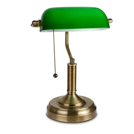Assembly Satin White Glass Antique - TORCHSTAR Traditional Antique Style Banker's Lamp, Satin Brass Metal Lamp Base, Emerald Green Glass Lampshades