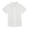 thumbnail image 3 of Bovxnpu Kids Summer Tops, Toddler Boys' Button Down Shirt, Kids Short Sleeve Graphic Solid Thin Shirt Casual Children's Short Sleeved Shirt 9 Years, 3 of 4