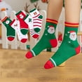 thumbnail image 3 of Odeerbi Baby Toddler Kids Christmas Socks Cartoon Holiday Winter Warm Cotton Socks 5 Pairs, 3 of 10