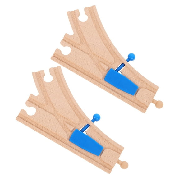 2pcs Wooden Train Track Accessories Switch Track Connectors For Toy Train Sets Compatible With Major Brands Kids' Educational Play