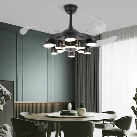 

42 LED Modern Chandelier Dimmable Invisible Ceiling Fan Light Remote Control
