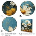 thumbnail image 3 of Designart "White And Teal Daisy Charm V" Landscapes Floater Framed Wall Decor, 3 of 7