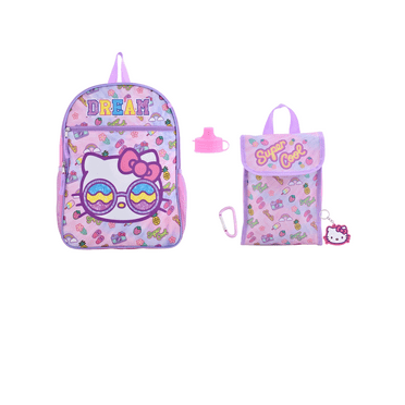 Sanrio Hello Kitty 5 pcs Set Backpack With Lunch Bag -Pink