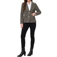 thumbnail image 2 of INSPIRE CHIC Plaid Blazer for Women Single Breasted Notched Lapel Long Sleeve Office Work Suit Blazers Jackets with Pockets XS Coffee Plaid, 2 of 6