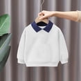 thumbnail image 6 of Falkdiz Long Sleeve Shirts for Boys Polo Comfy Pullover Casual Outdoor Solid Color Collar Boys Tshirts,White,Size: 2-3, 6 of 7