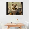thumbnail image 2 of TIAOTIAOHOU Mouse Sitting on Toilet in Decal - Wall Sticker, 2 of 4