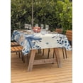 thumbnail image 2 of Outdoor Tablecloth with Umbrella Hole and Zipper, Blue Coastal Starfish Rectangle Table Cloth 52x70 Inch Waterproof Tablecloth, Beach Nautical Shell Eucalyptus Retro Picnic Table Cover for Patio, 2 of 7