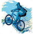 thumbnail image 3 of Ambesonne Sports Duvet Cover Set, Bicyclist Color Splashes, 2-Calking, Blue Aqua Pale Green, 3 of 6