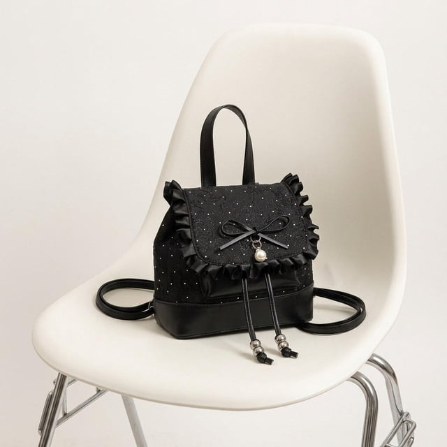 Mini mochila con cremallera suave, ligera e informal, ideal para , viajes y desplazamientos diarios. Negro