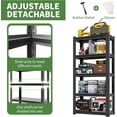 thumbnail image 3 of IKIMI 72"H 5-Tier Metal Garage Shelving, 2500Lbs Heavy Duty Adjustable Garage Storage Shelves for Home, Garage, Basement, 72"H x 35.5"W x 15.75"D, 3 of 7
