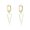 B-GOLD, variant on 925 Sterling Silver Triangle Dangle Earrings for Women Teens Simple Geometric Dangle Earrings Minimalist Hoop Earrings Drop