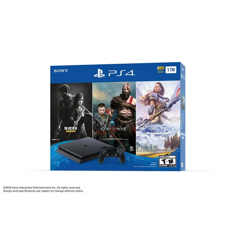 Sony PlayStation 4 Slim 1TB Only On PlayStation - 3 Games Bundle: God of  War, The Last of Us Remastered, and Horizon Zero Dawn: Complete Edition 