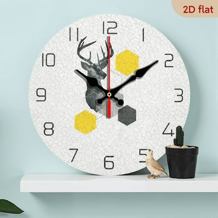 2D Flat 1pc 10Inch Wooden Modern Silent Wall Clock - Round, Battery-Powered, Perfect for Home Decor Gifts