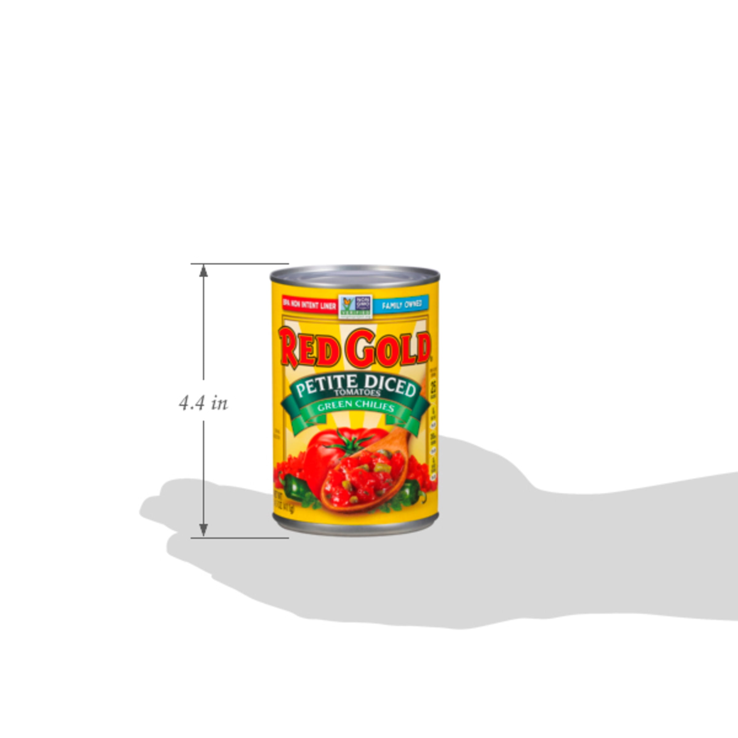 Red Gold Petite Diced Tomatoes with Green Chilies, 14.5 oz Can
