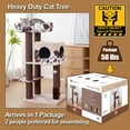 thumbnail image 3 of PetPals 50” Grand Maine Coon™ Cat Tree – Cowboy, with Top Removeable Bed, Large Condo, Brown, 3 of 7