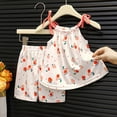 thumbnail image 2 of TTUHYWXI Girls Tank Top Short Sleeved Shorts Set Comfortable And Breathable Cartoon Print Girls Set (Beige, 6-12 Months), 2 of 6