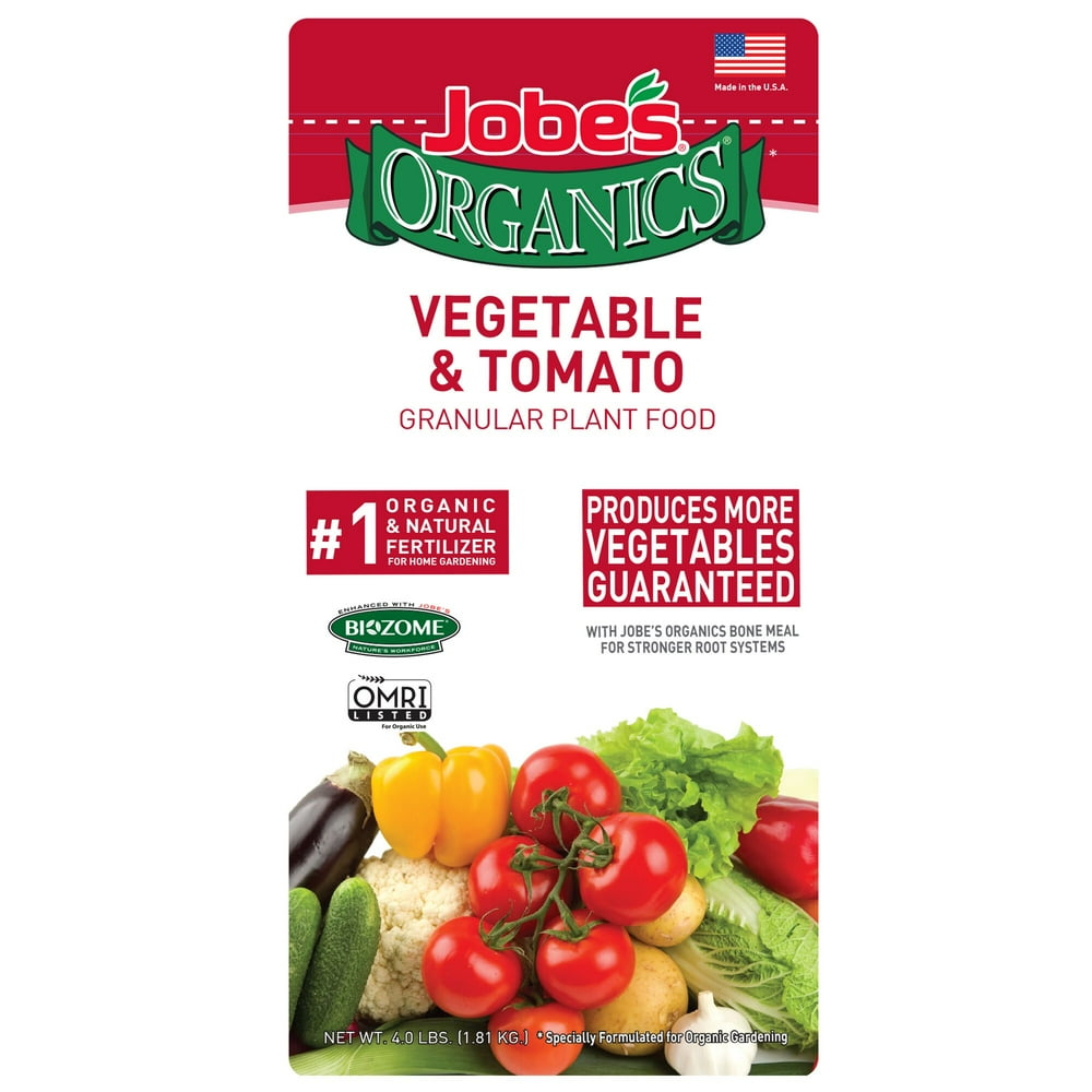 Jobe’s Organics Vegetable & Tomato Granular Plant Food, 4lbs, 253