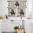 thumbnail image 3 of Vintage Farm Kitchen Curtains Valances and Tiers Set of 3 Chicken Cow Pig Barn Door Board Tier Curtains and Valance with Rod Pocket for Small Windows, 27.5"x36", 3 of 9