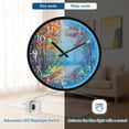thumbnail image 5 of Voice Activated Clock with Glow Light 12 Inch Large Silent Wall Clock Battery Operated for Home Decor Orange Autumn Forest, 5 of 8