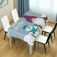 thumbnail image 7 of 60"x120" Christmas Snowman Tablecloth, Waterproof Washable Polyester Square Table Cover, Durable Tablecloth for Kitchen Dining Table Party Decor, 7 of 7