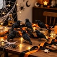 thumbnail image 6 of Halloween Crow Decorations 6 Pack Fake Black Crows and Ravens, Handmade Feather Birds, Artificial Raven, Outdoor Indoor Decor (B), 6 of 8