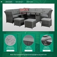 thumbnail image 3 of VIVIJASON 7 Pieces Patio Furniture Set Outdoor Sectional Sofa Conversation Set All Weather Wicker Rattan Couch Dining Table & Chair with Ottoman, Gray, 3 of 7