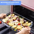 thumbnail image 3 of 8 Pieces Glass Baking Dish with Lids Rectangular Glass Baking Pan Bakeware Set with Lids, Baking Pans for Lasagna, Leftovers, Cooking, Kitchen, Fridge-to-Oven, 3 of 7