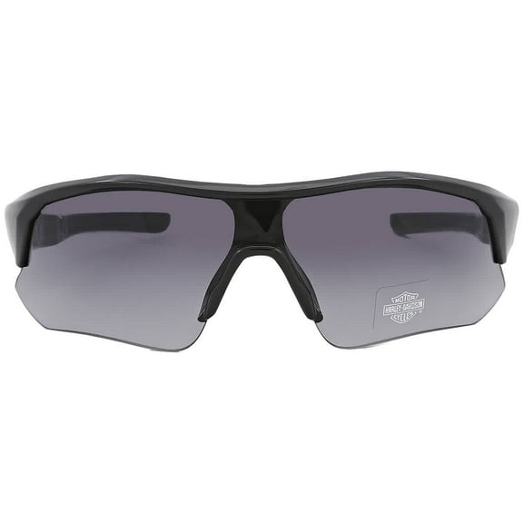 Harley-Davidson Men's Semi-Rimless Sunglasses, Shiny Black w/ Gradient Lens, Harley Davidson