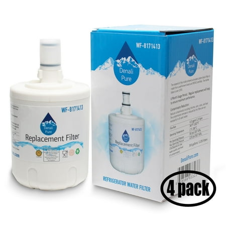 

4-Pack Replacement for Whirlpool GT1SHTXLT00 Refrigerator Water Filter - Compatible with Whirlpool 8171413 8171414 Fridge Water Filter Cartridge - Denali Pure Brand