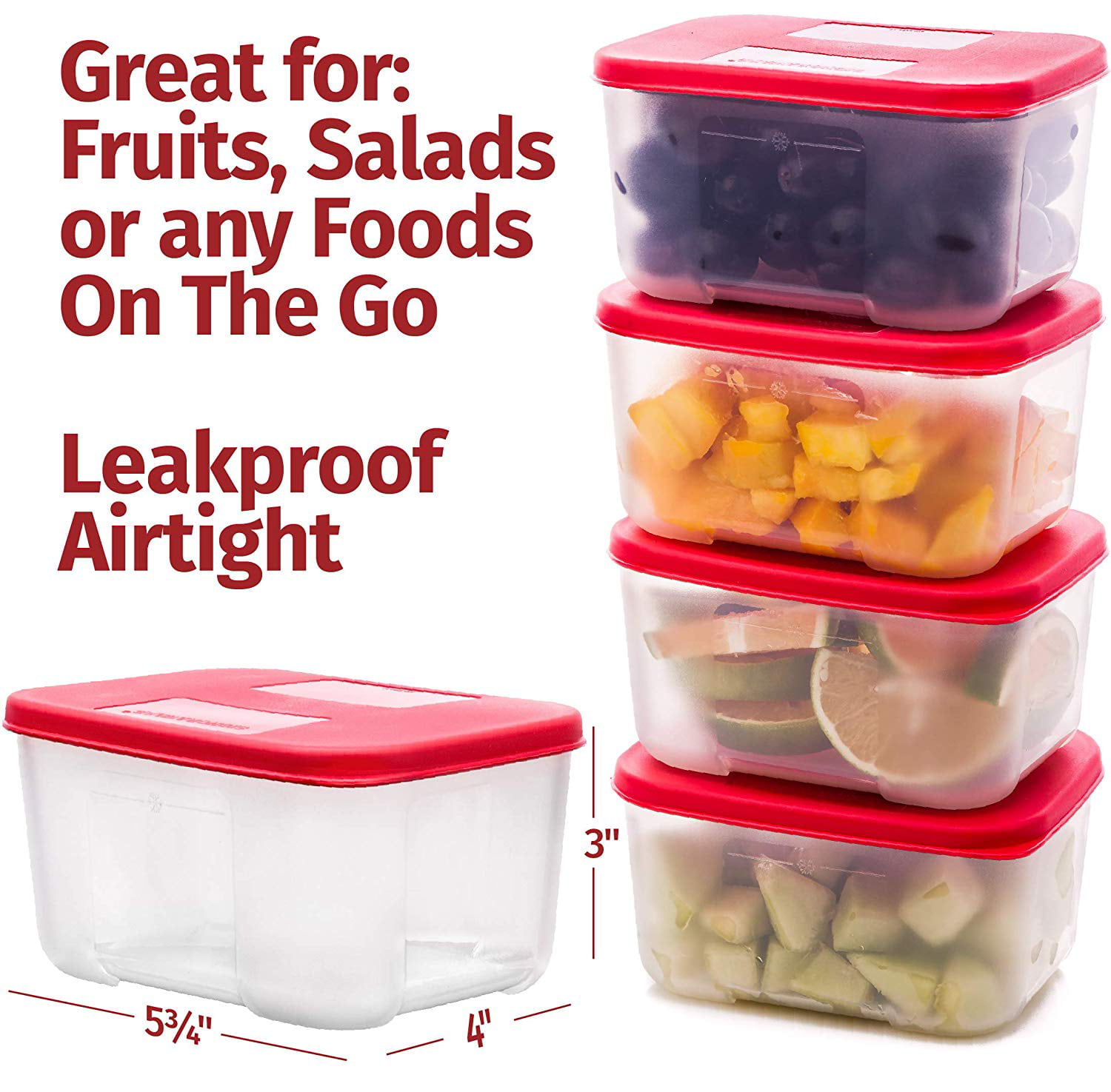 60 Pcs Food Storage Containers with Lids Airtight-75 OZ to 1.2 OZ(30  Containers & 30 Lids) 100% Leakproof Clear Plastic Freezer Containers
