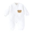 thumbnail image 2 of Baby Boy Girl Winter Romper Newborn Warm Jumpsuit Button Cotton Button Jumpsuit for 1M-24M, 2 of 5